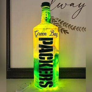 Green Bay Packers New Custom Made Light Up Bottle One of a Kind